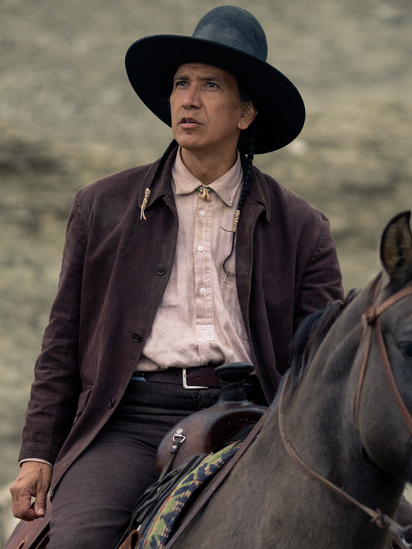 1923 Michael Greyeyes Brown Cotton Jacket Celebrity Outfits