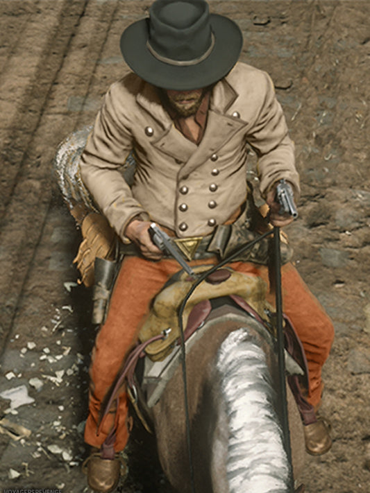 310 to Yuma Ben Foster Beige Leather Tailcoat Halloween Costume