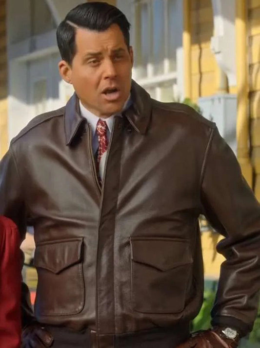 A Biltmore Christmas Kristoffer Polaha Brown Leather Jacket