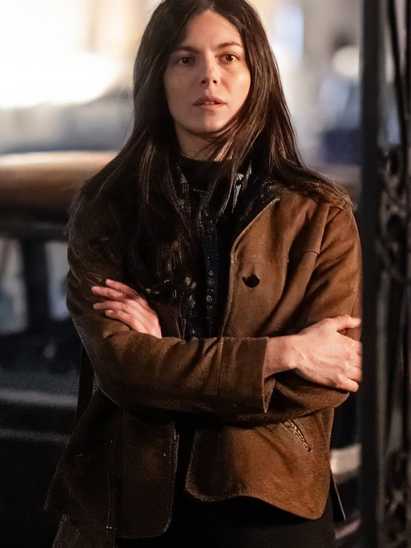 A Complete Unknown Monica Barbaro Brown Suede Jacket