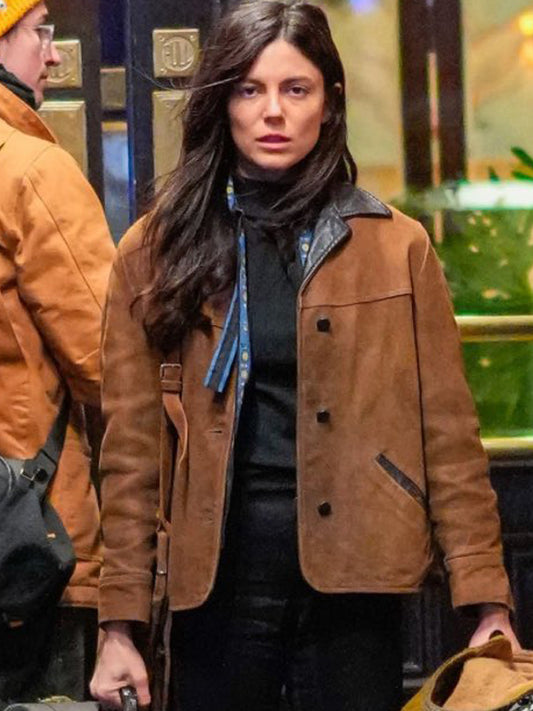 A Complete Unknown Monica Barbaro Brown Suede Jacket on Sale
