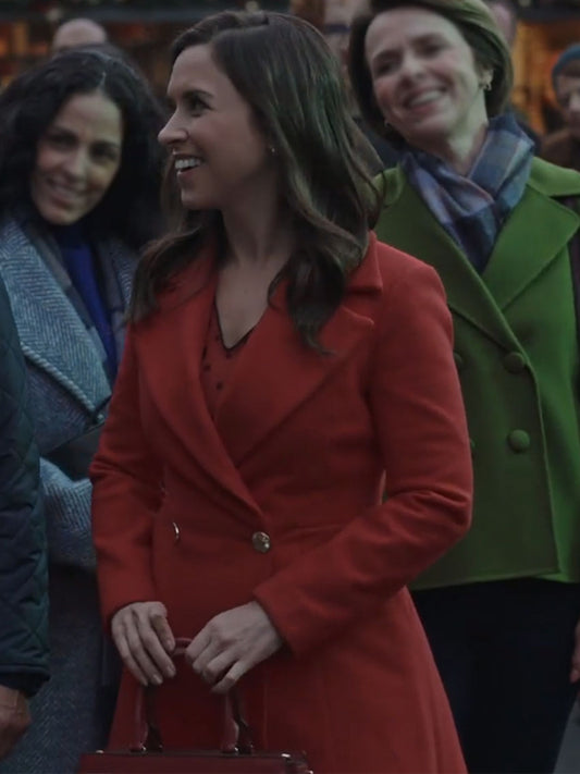 A Merry Scottish Christmas Lacey Chabert Red Wool Coat Black Friday Sale