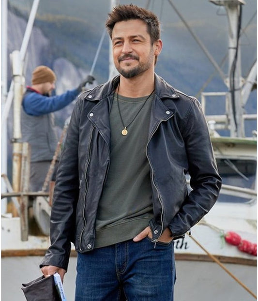 A Picture of Her Tyler Hynes Biker Leather Jacket Biker sale