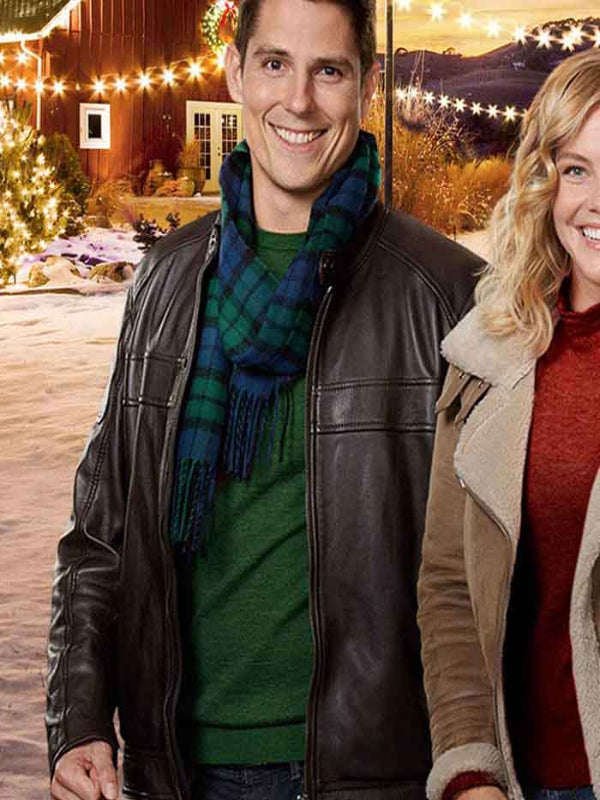 A Veteran Christmas Sean Faris Leather Jacket Free Shipping UK USA Canada
