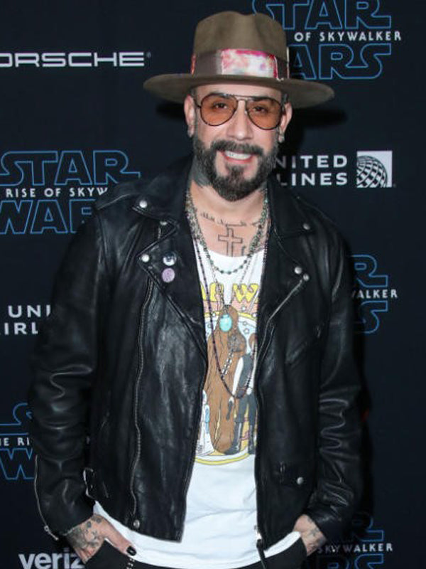 AJ McLean Brando Biker Black Leather Jacket New Year Sale