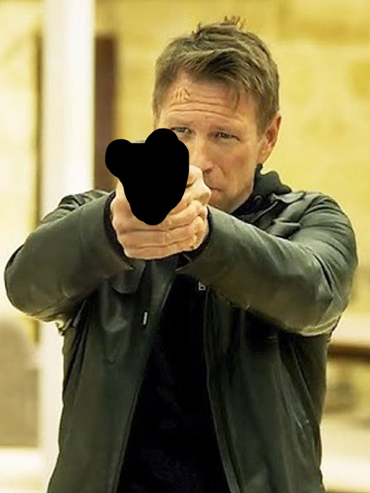 Aaron Eckhart Classified Black Leather Jacket Black Friday Sale