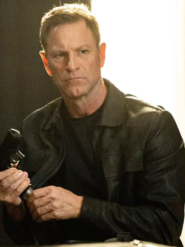 Aaron Eckhart Classified Black Leather Jacket Shop now