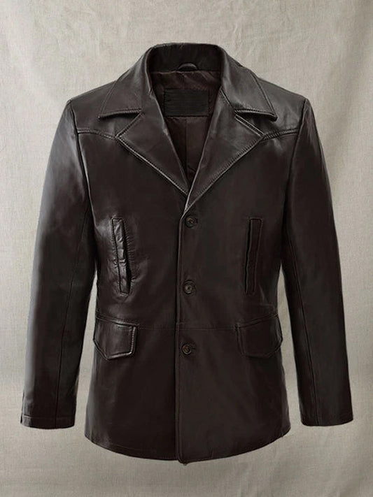 Aaron Eckhart Love Happens Brown Leather Coat Black Friday Sale