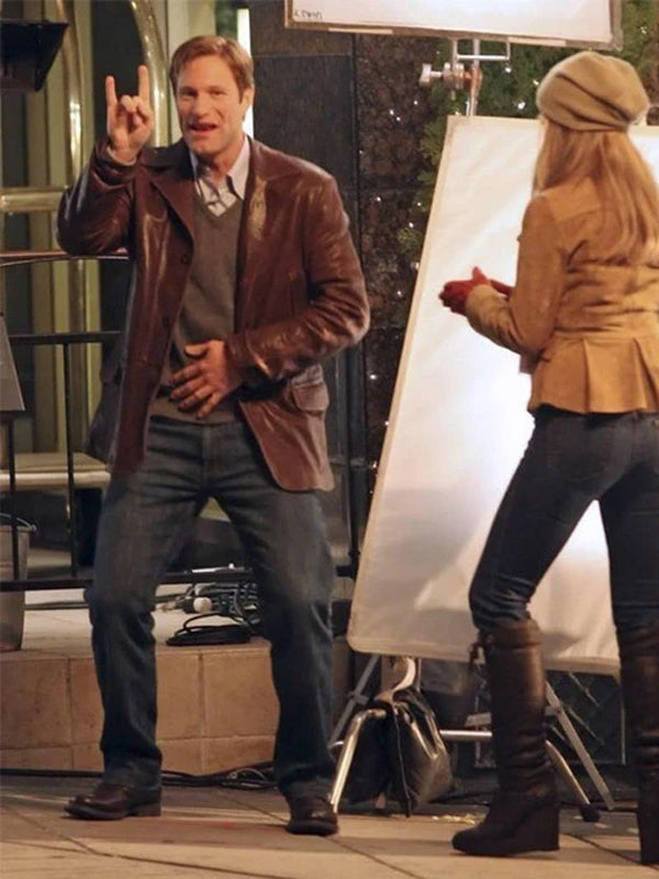 Aaron Eckhart Love Happens Brown Leather Coat Shop now