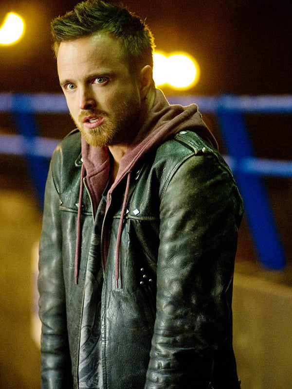 Aaron Paul Better Call Saul Distressed Black Leather Jacket Shop now