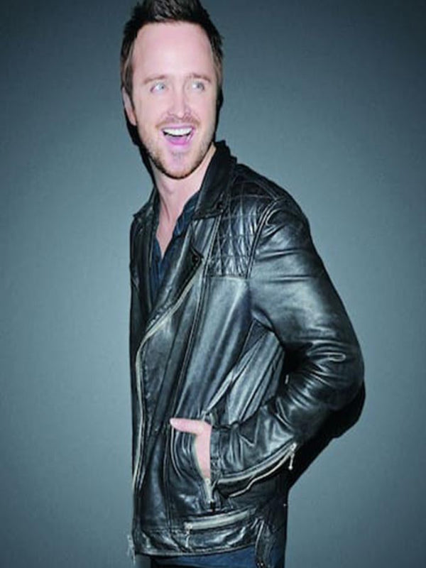 Aaron Paul Need For Speed Black Leather Jacket Shop now
