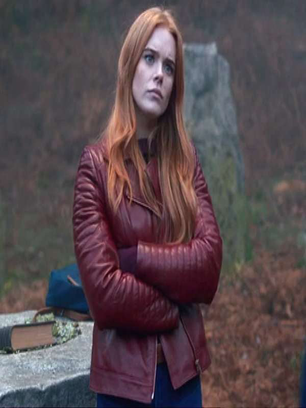 Abigail Cowen Fate The Winx Vintage Leather Jacket Free Shipping UK USA Canada