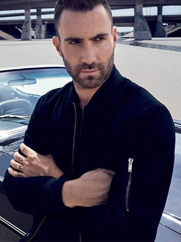 Adam Levine Biker Black Suede Jacket on Sale