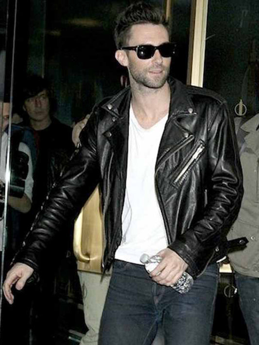 Adam Levine Biker Leather Brando Jacket Black Friday Sale