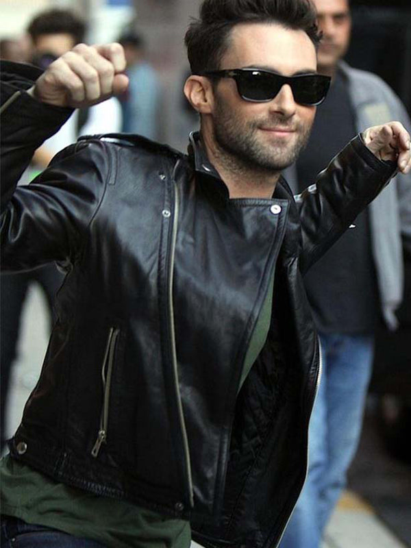 Adam Levine Biker Leather Brando Jacket Celebrity Outfits