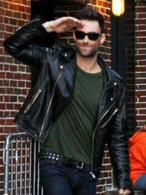 Adam Levine Biker Leather Brando Jacket Free Shipping UK USA Canada