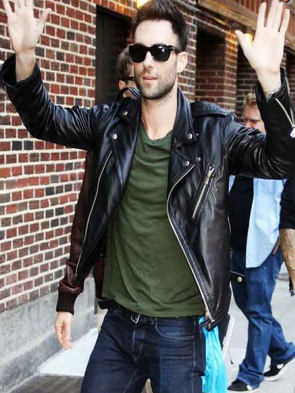 Adam Levine Biker Leather Brando Jacket New Year Sale