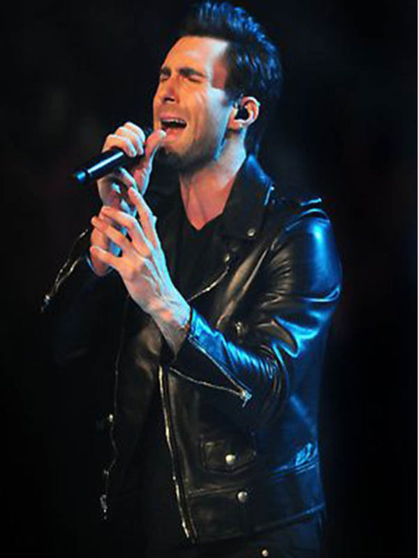 Adam Levine Black Leather Biker Jacket Gifts For Him