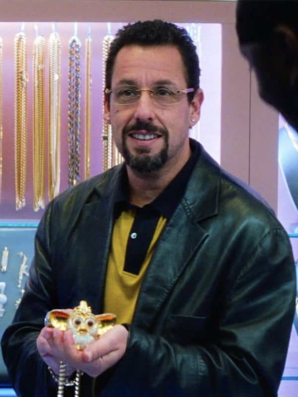 Adam Sandler Uncut Gems Black Leather Coat Shop now
