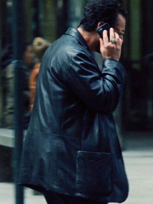 Adam Sandler Uncut Gems Black Leather Coat gifts for Him