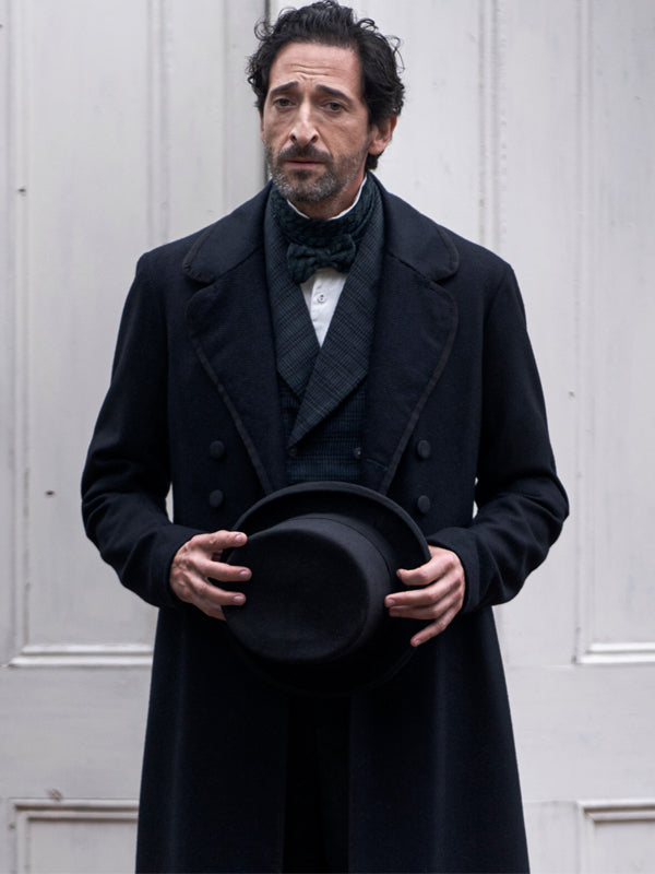Adrien Brody Chapelwaite Classic Blue Wool Coat Shop now