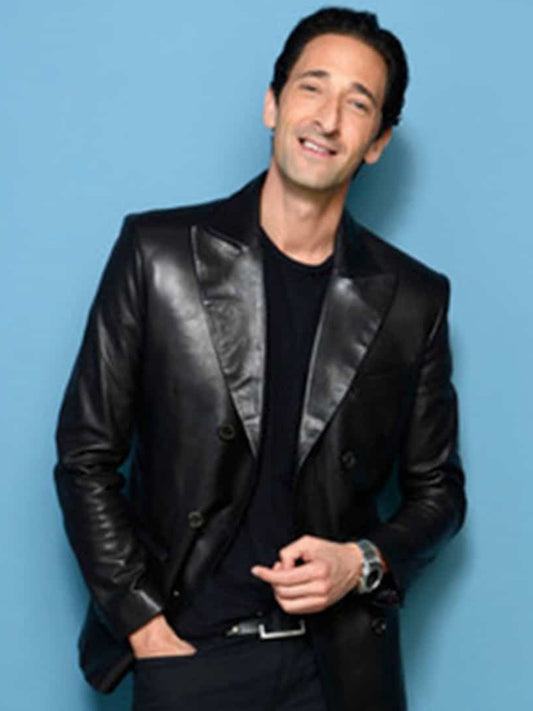 Adrien Brody Third Person Black Leather Blazer Black Friday Sale