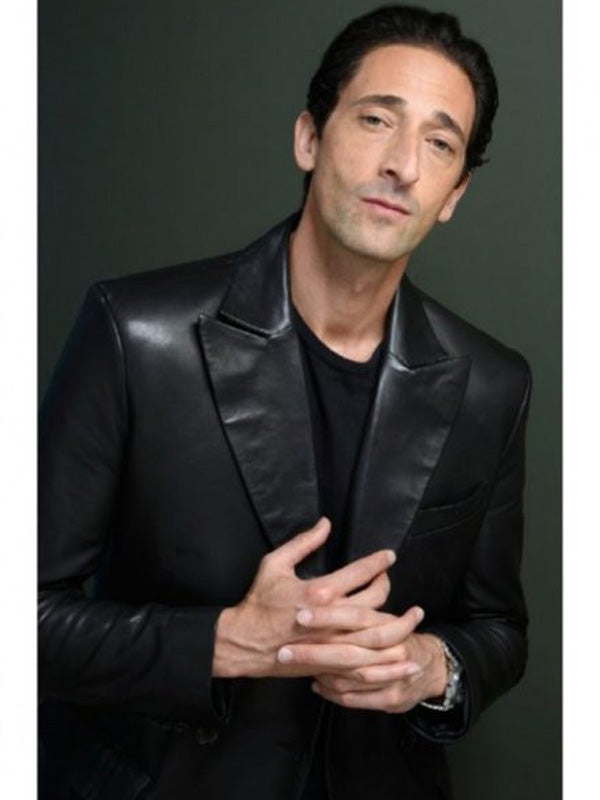 Adrien Brody Third Person Black Leather Blazer Free Shipping UK USA Canada