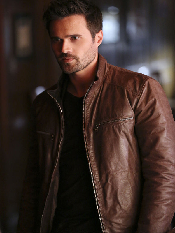 Agents of S.H.I.E.L.D. Grant Ward Brown Leather Jacket on Sale