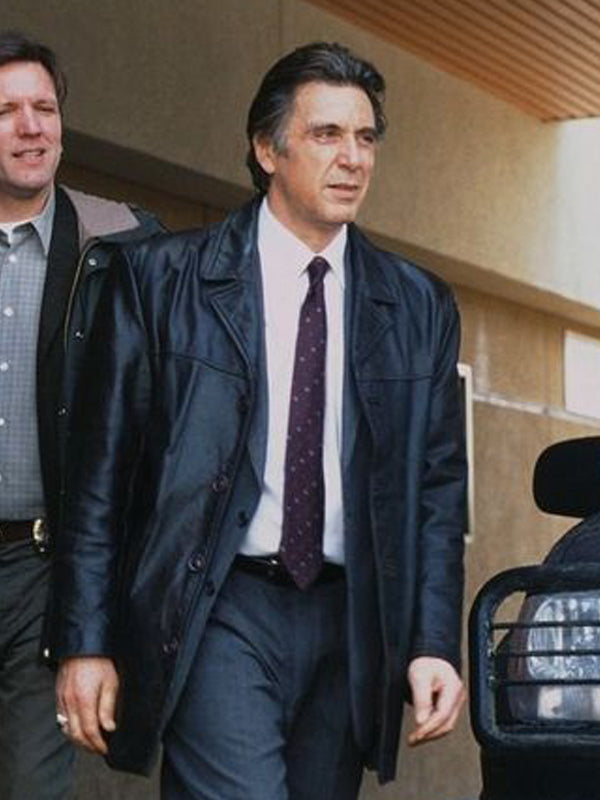 Al Pacino Insomnia Black Vintage Leather Coat