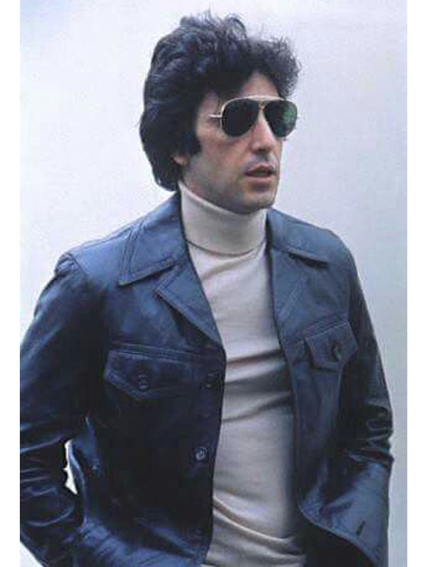 Al Pacino Vintage Black Leather Buttoned Jacket Christmas Sale