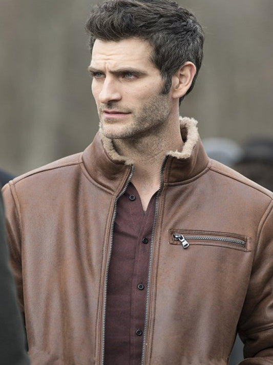 Alan Powell Quantico Brown Leather Fur Jacket Free Shipping France UK Australia