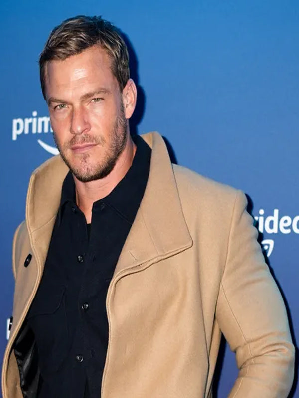 Alan Ritchson Reacher Classic Brown Wool Coat Shop now