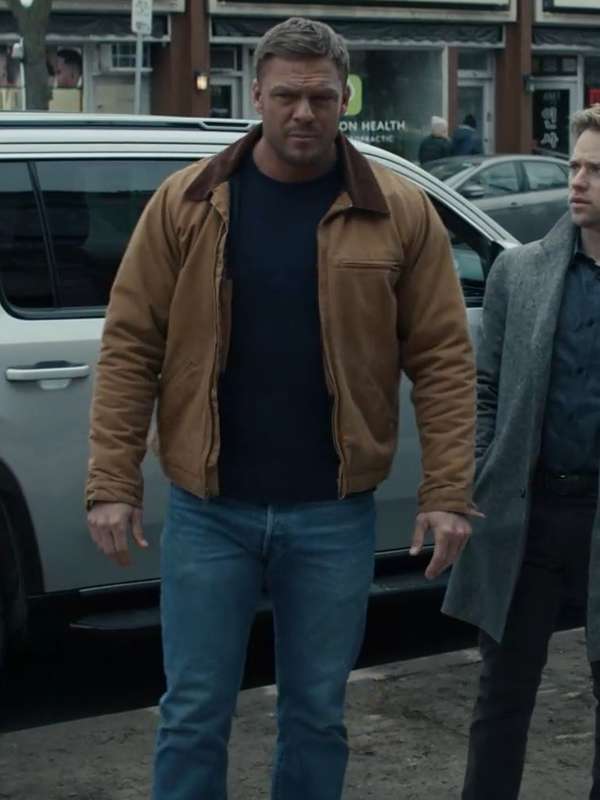 Alan Ritchson Reacher S02 Brown Cotton Jacket Winter Sale