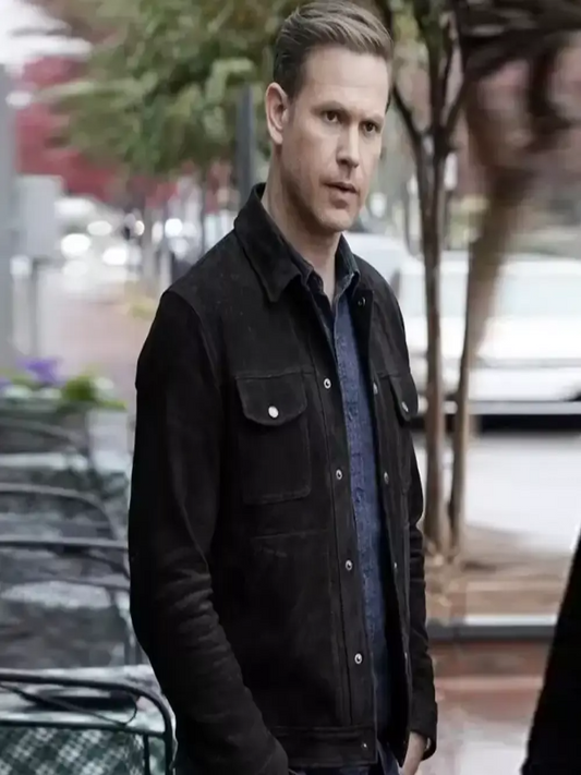 Alaric Saltzman Legacies Black Leather Suede Jacket Free Shipping UK USA Canada