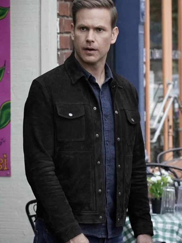 Alaric Saltzman Legacies Black Suede Leather Jacket on Sale