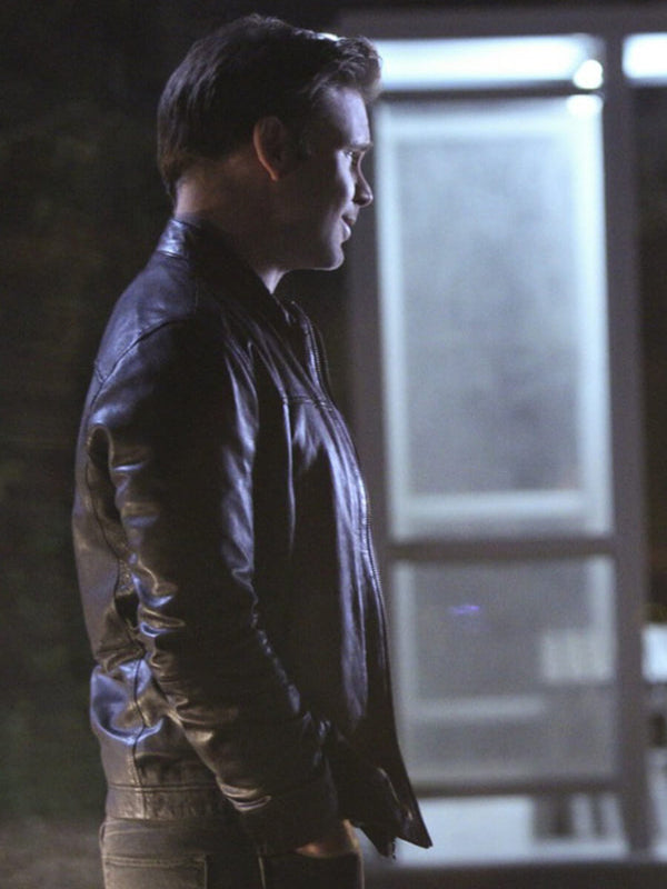 Alaric Saltzman The Vampire Diaries Brown Leather Jacket Buy now