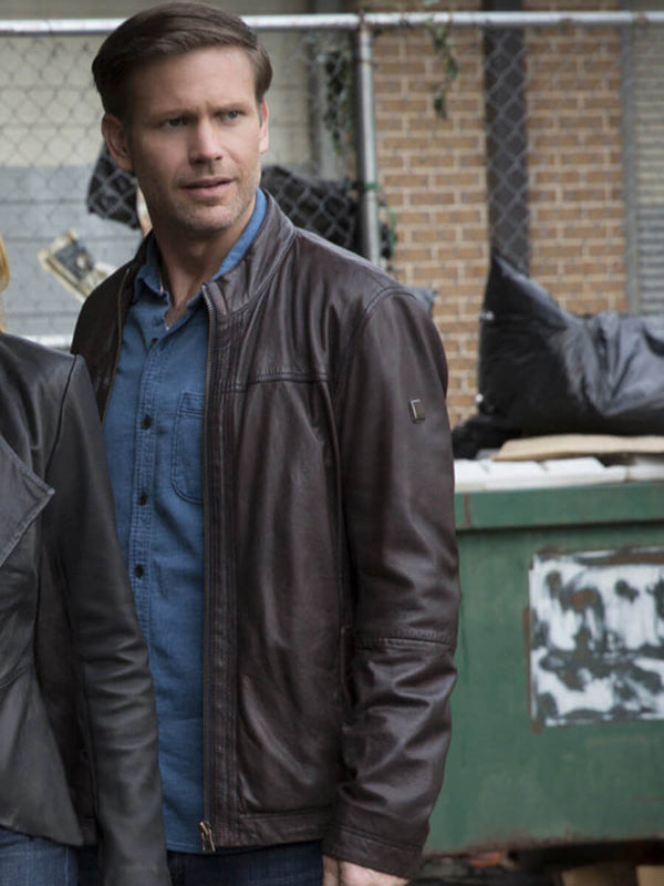 Alaric Saltzman The Vampire Diaries Brown Leather Jacket Shop now