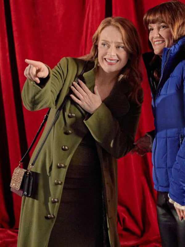 Alex Paxton Beesley Our Christmas Mural Green Wool Coat Easter Sale