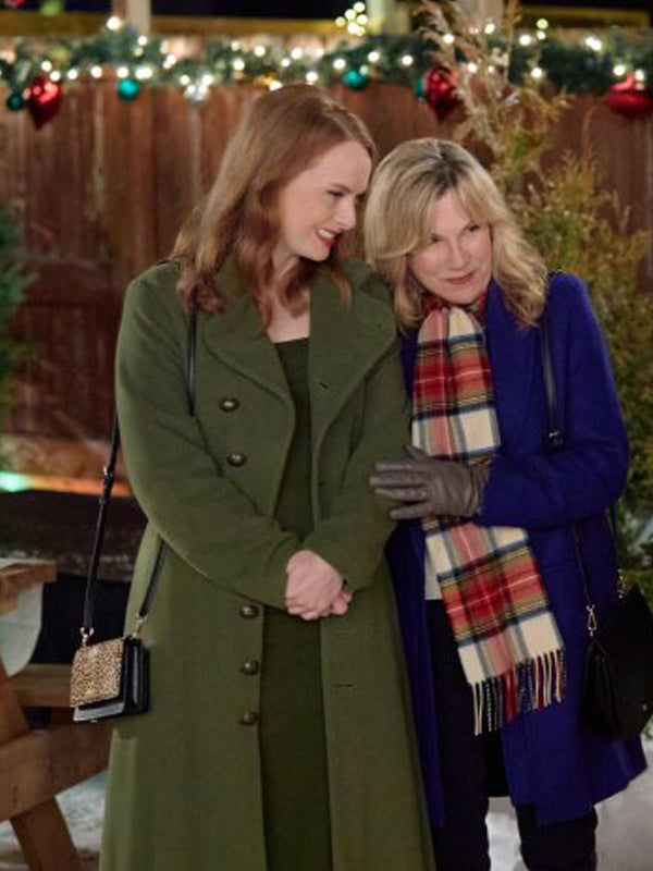 Alex Paxton Beesley Our Christmas Mural Green Wool Coat Free Shipping UK USA Canada