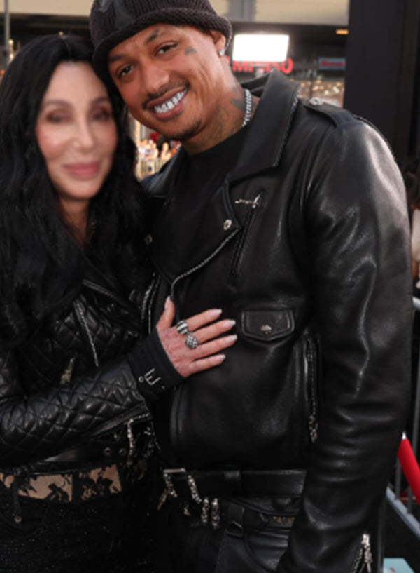 Alexander Edwards The Bikeriders Premiere Leather Jacket Black Friday Sale