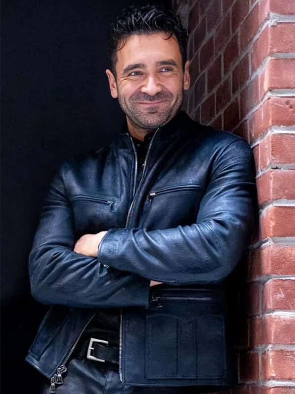 Allan Hawco Saint Pierre Fitz Black Leather Jacket Shop now