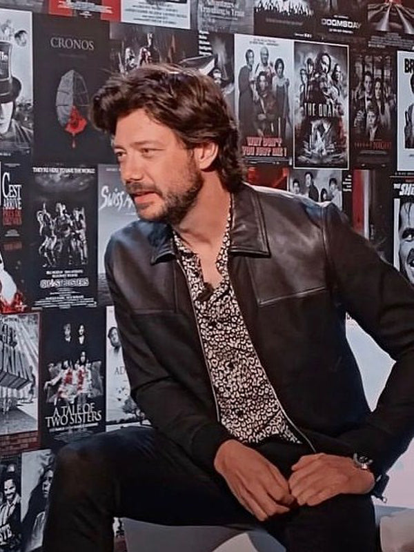 Alvaro Morte Black Leather Cotton Jacket Sale