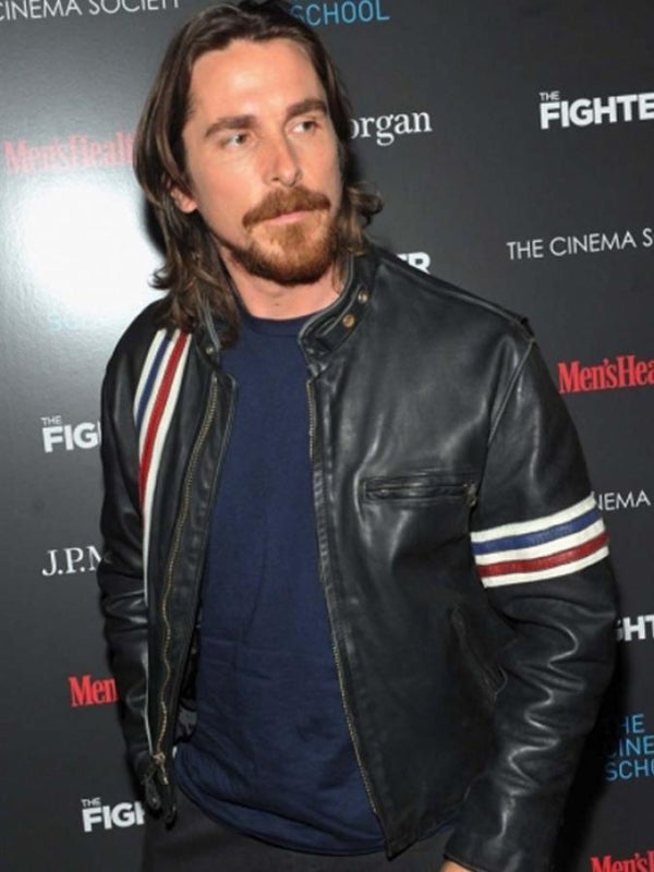 American Psycho Christian Bale Vintage Leather Jacket lederjacke herren