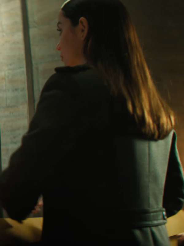 Ana de Armas Ballerina 2025 Wool Coat Free Shipping Worldwide