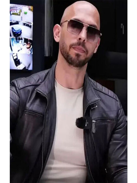 Andrew Tate Cobra Top G Black Leather Jacket
