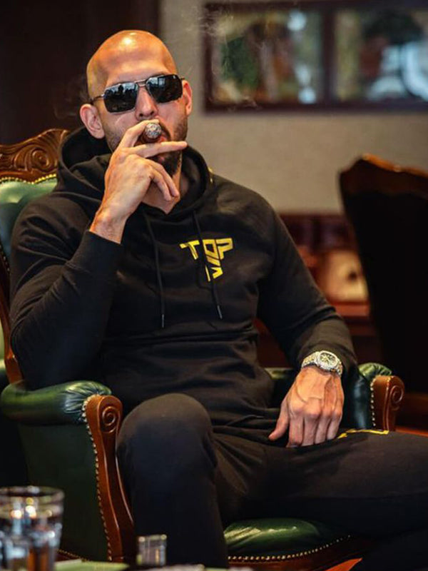 Andrew Tate Top G Cobra Black Fleece Tracksuit Shop now