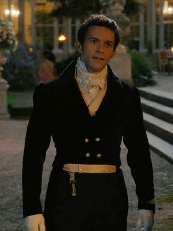 Anthony Bridgerton Black Velvet Jonathan Bailey Tailcoat on Sale