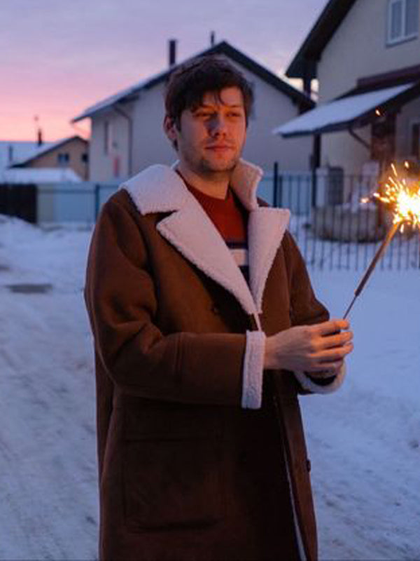 Anton Shastoon Brown Leather Suede Shearling Coat New Year sale