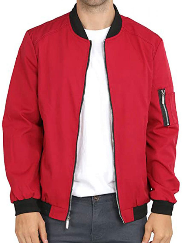 Apex Bruce Willis Red Bomber Cotton Jacket Free Shipping UK USA Canada