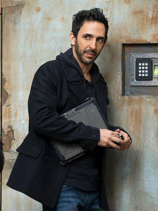 Aram Mojtabai The Blacklist Black Wool PeaCoat Celebrity Outfits